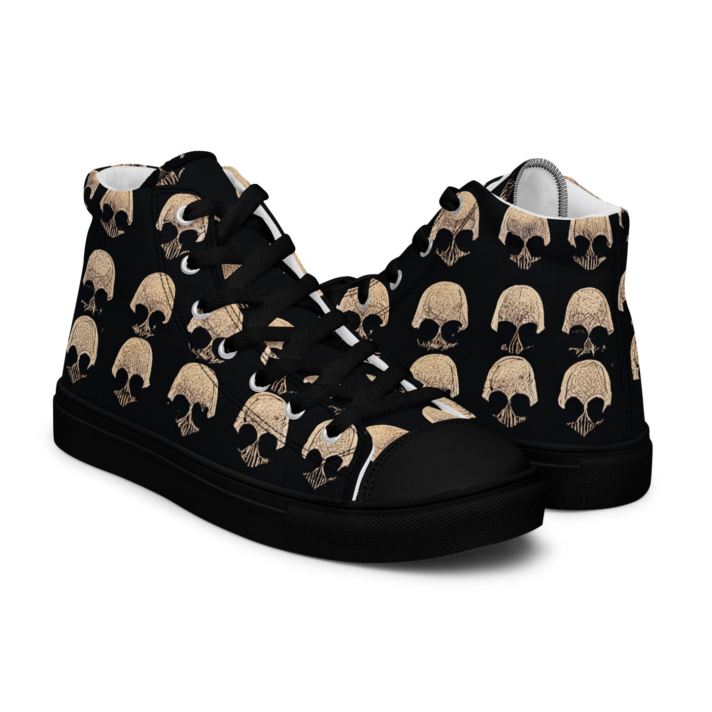 Skulls Grid Men’s high top canvas shoes