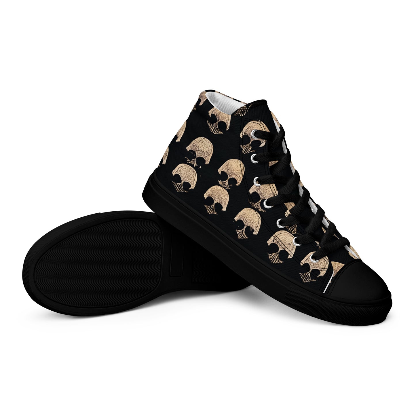 Skulls Grid Men’s high top canvas shoes