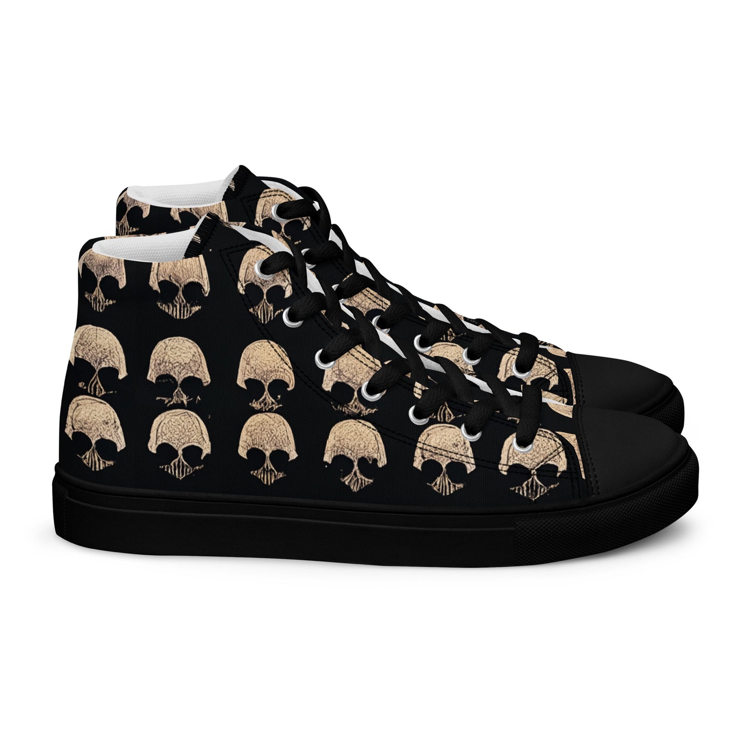 Skulls Grid Men’s high top canvas shoes