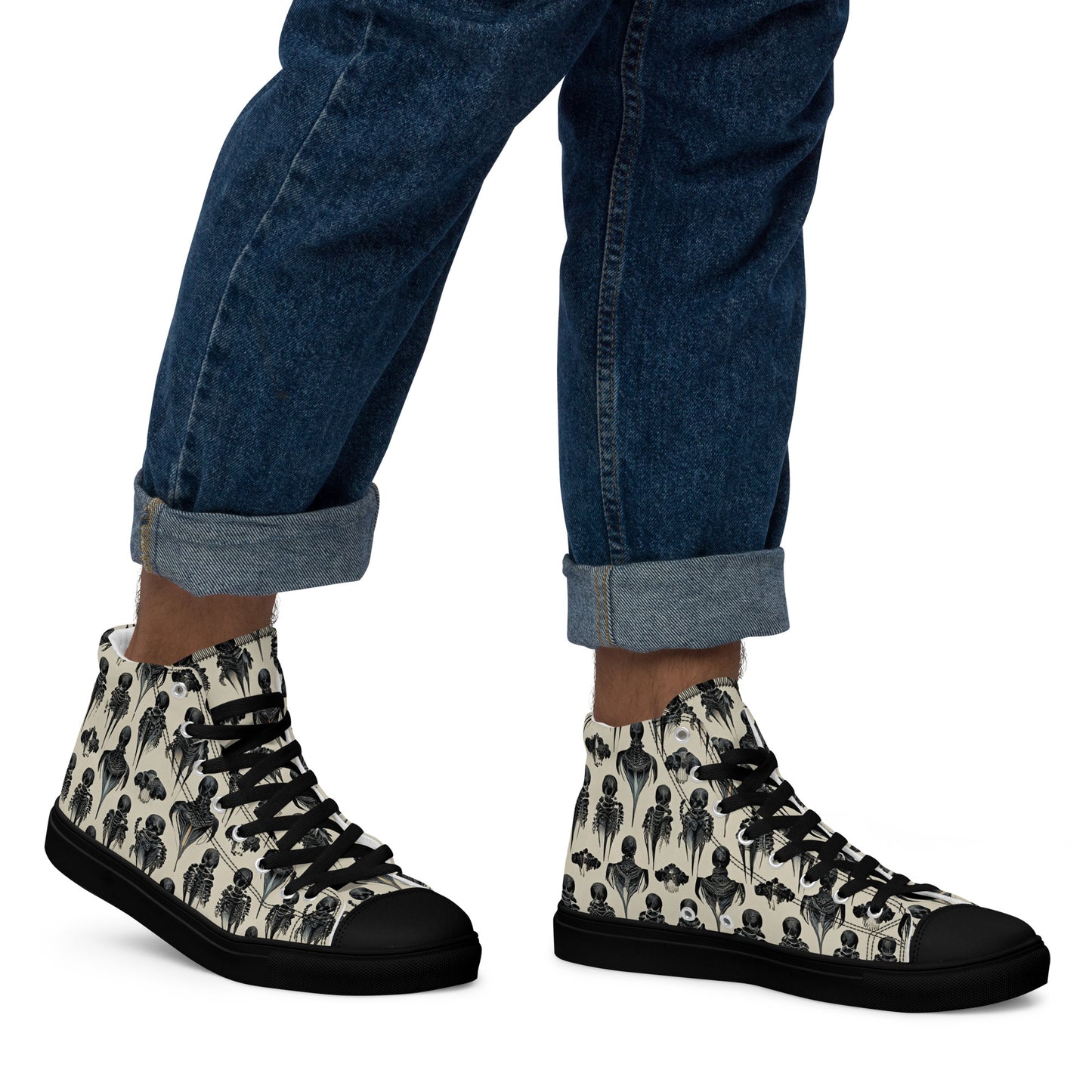 Bone Dance Men’s high top canvas shoes