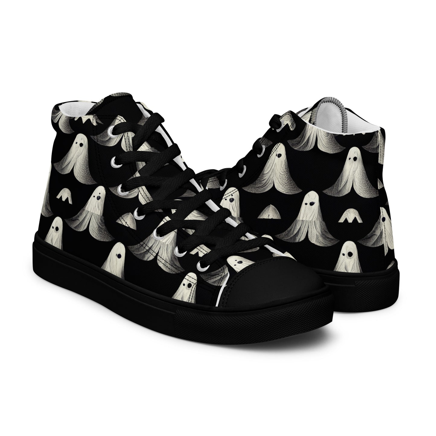 Ghostly Illusions Men’s high top canvas shoes