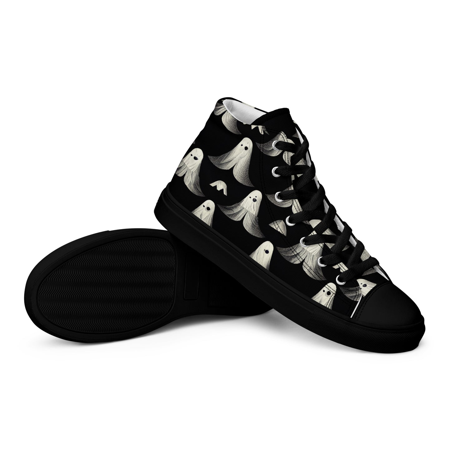 Ghostly Illusions Men’s high top canvas shoes