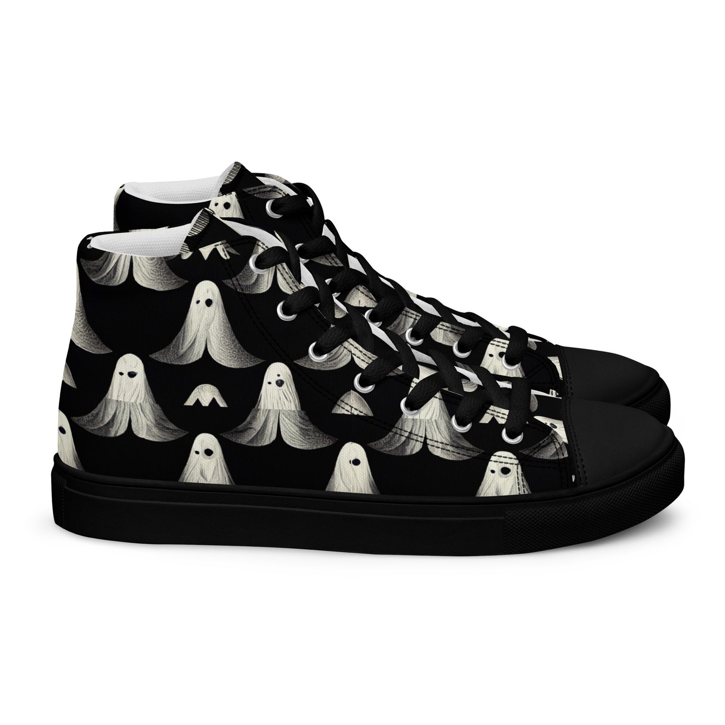 Ghostly Illusions Men’s high top canvas shoes