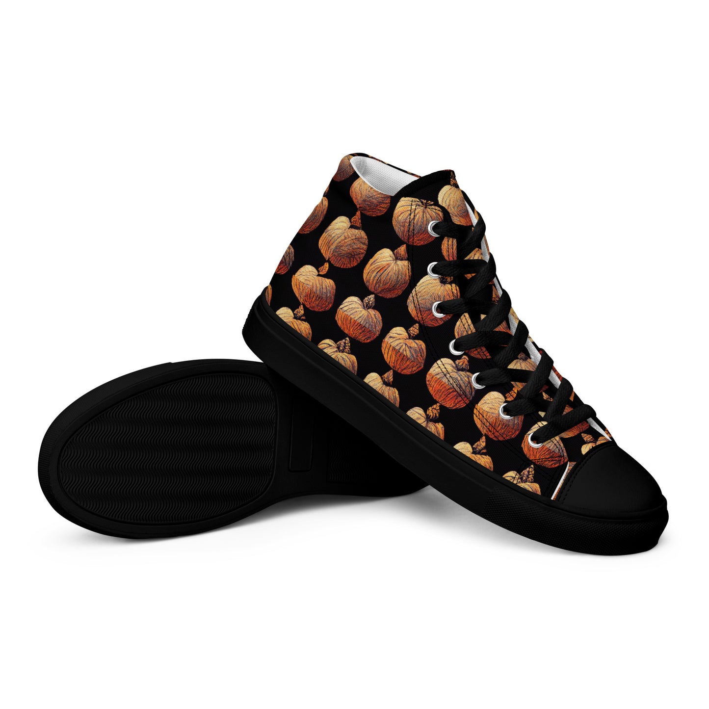 Pumpkin Spice Men’s high top canvas shoes