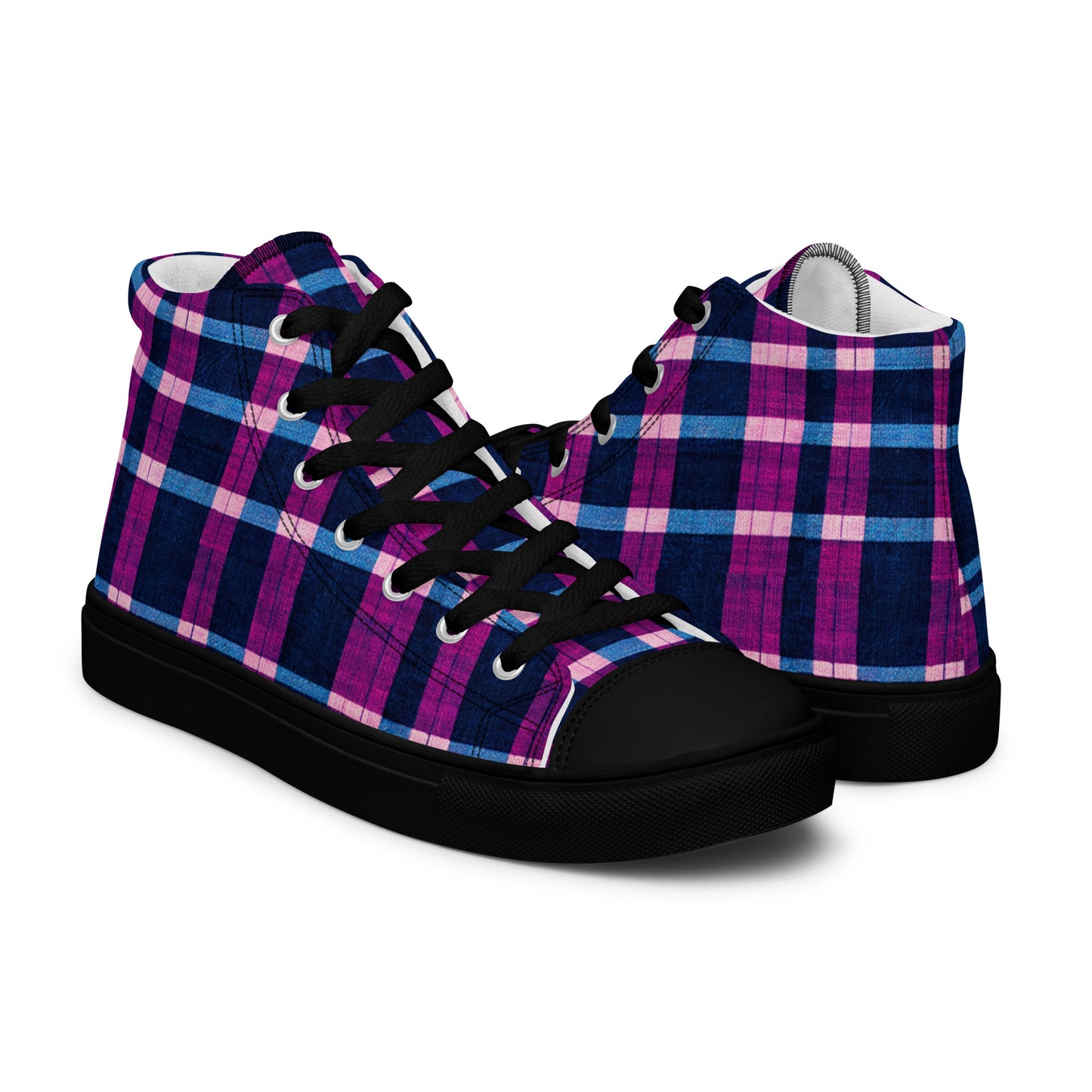 Royal Highlander Plaid Men’s high top canvas shoes