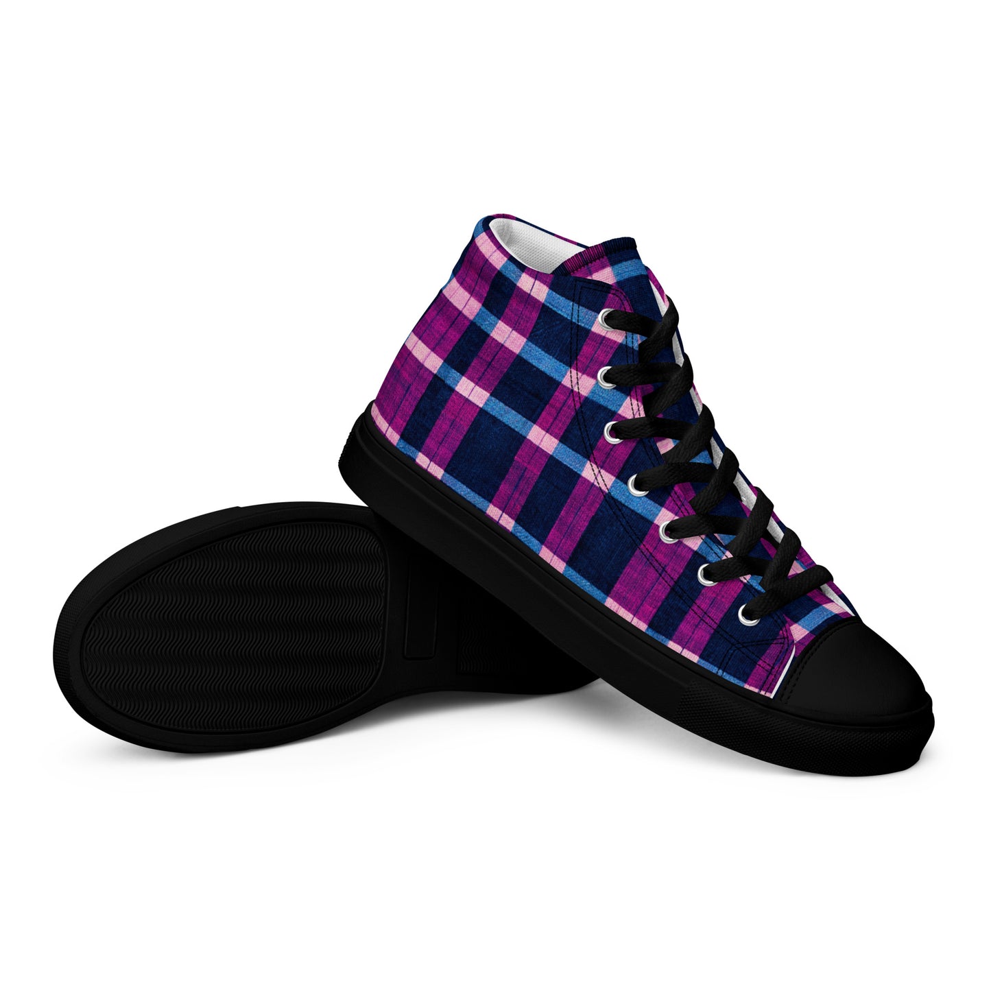 Royal Highlander Plaid Men’s high top canvas shoes