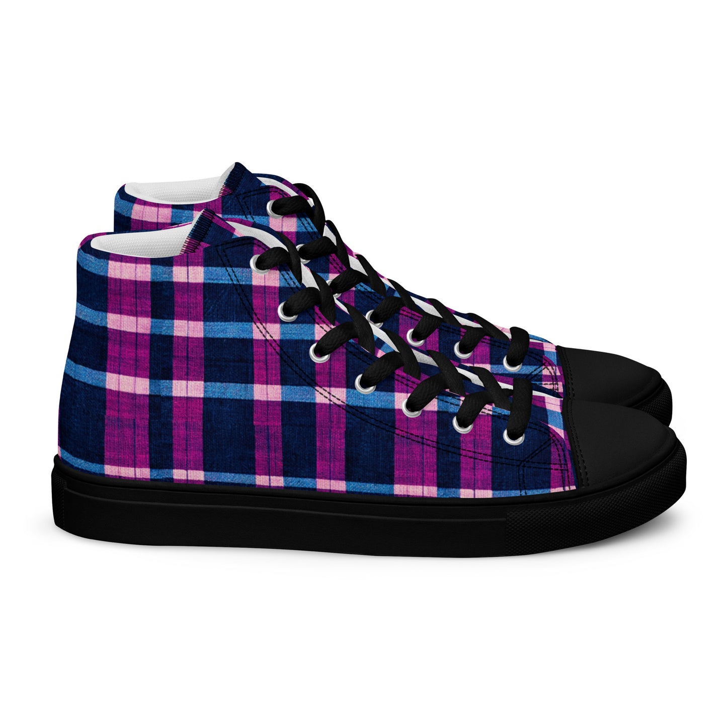 Royal Highlander Plaid Men’s high top canvas shoes