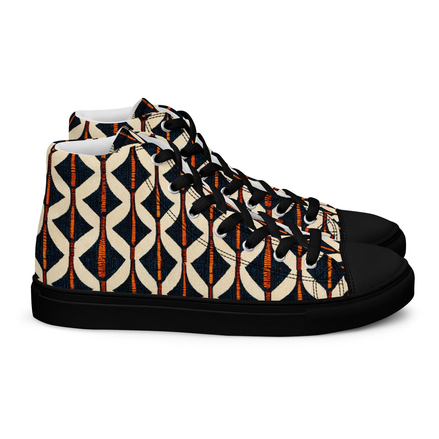 Tribal Tones in Harmony Men’s high top canvas shoes