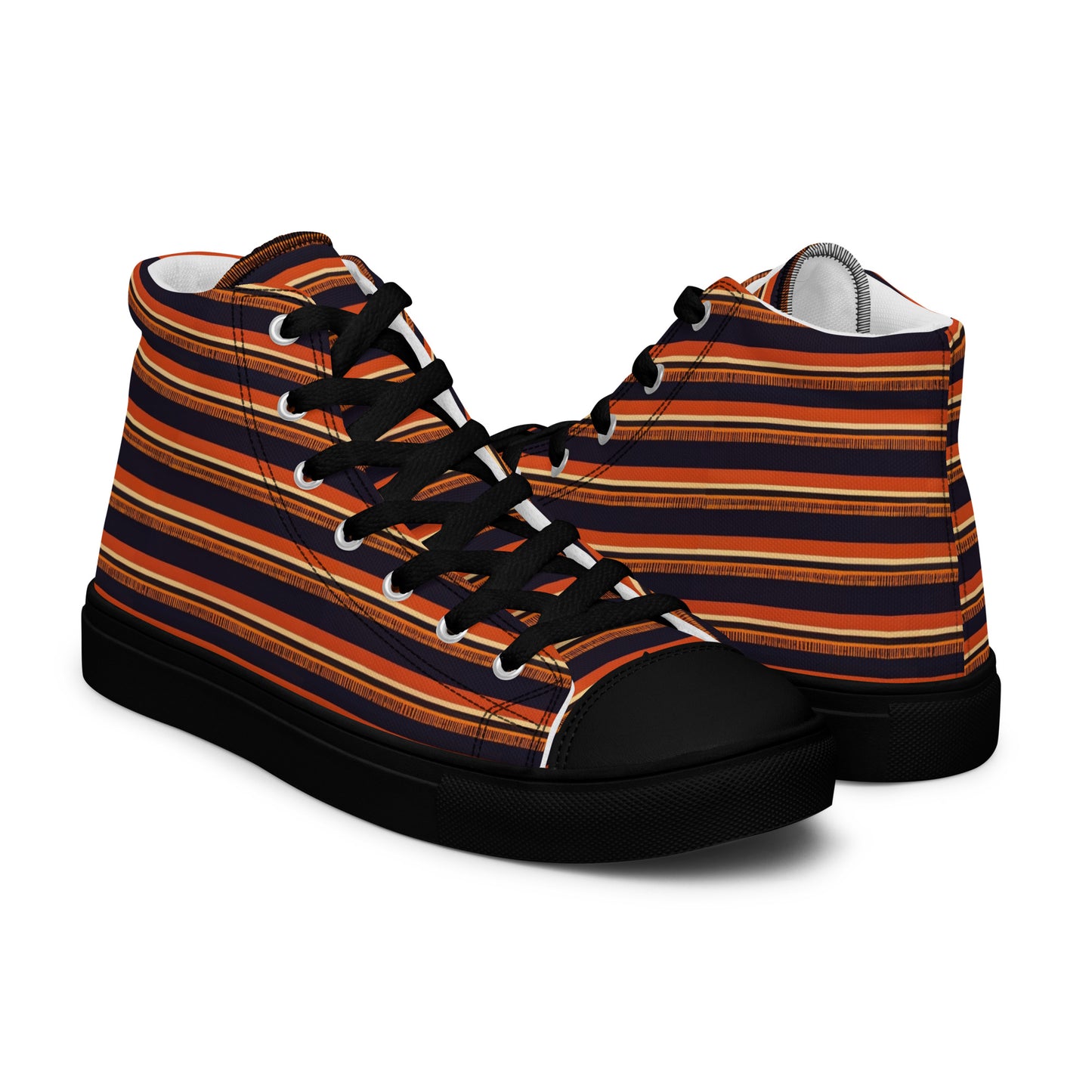 Savanna Sunset Stitches Men’s high top canvas shoes