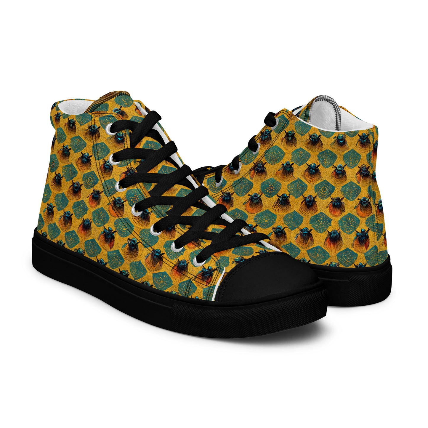 Honeycomb Whispers Men’s high top canvas shoes