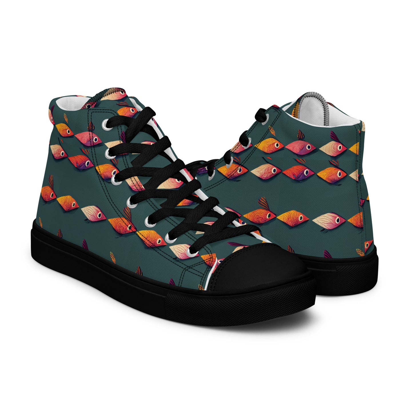 Brilliant Fish Brigade Men’s high top canvas shoes