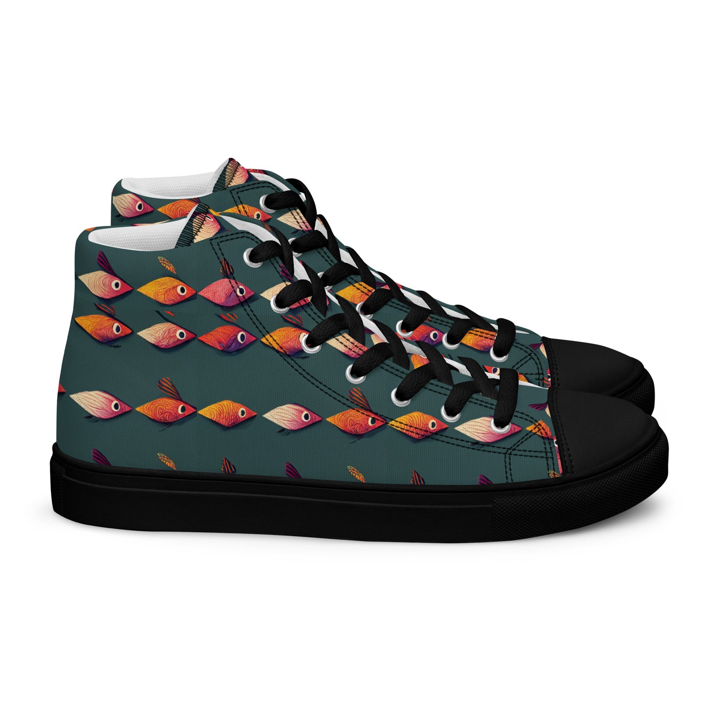 Brilliant Fish Brigade Men’s high top canvas shoes