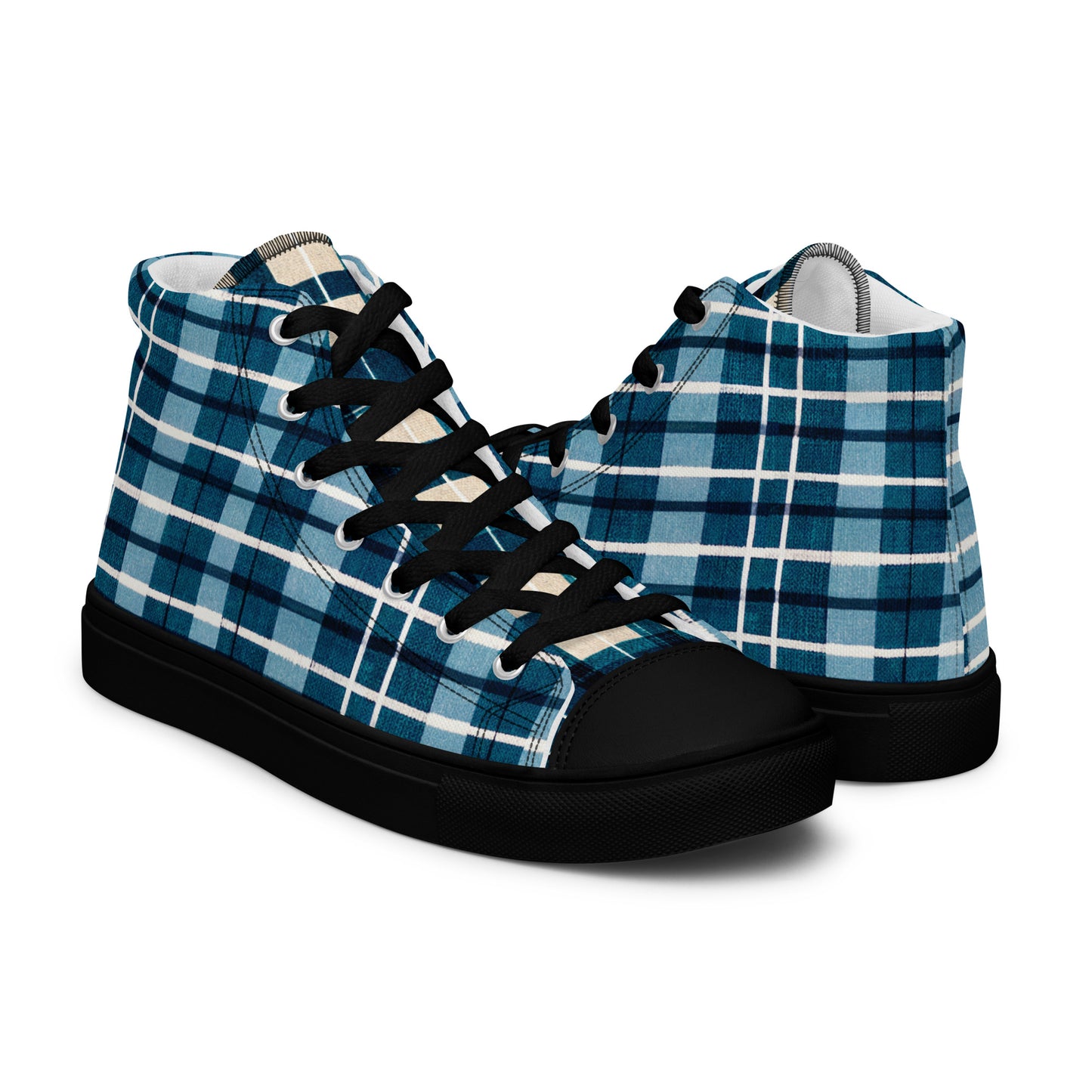 Scotsman’s Skyward Plaid Men’s high top canvas shoes