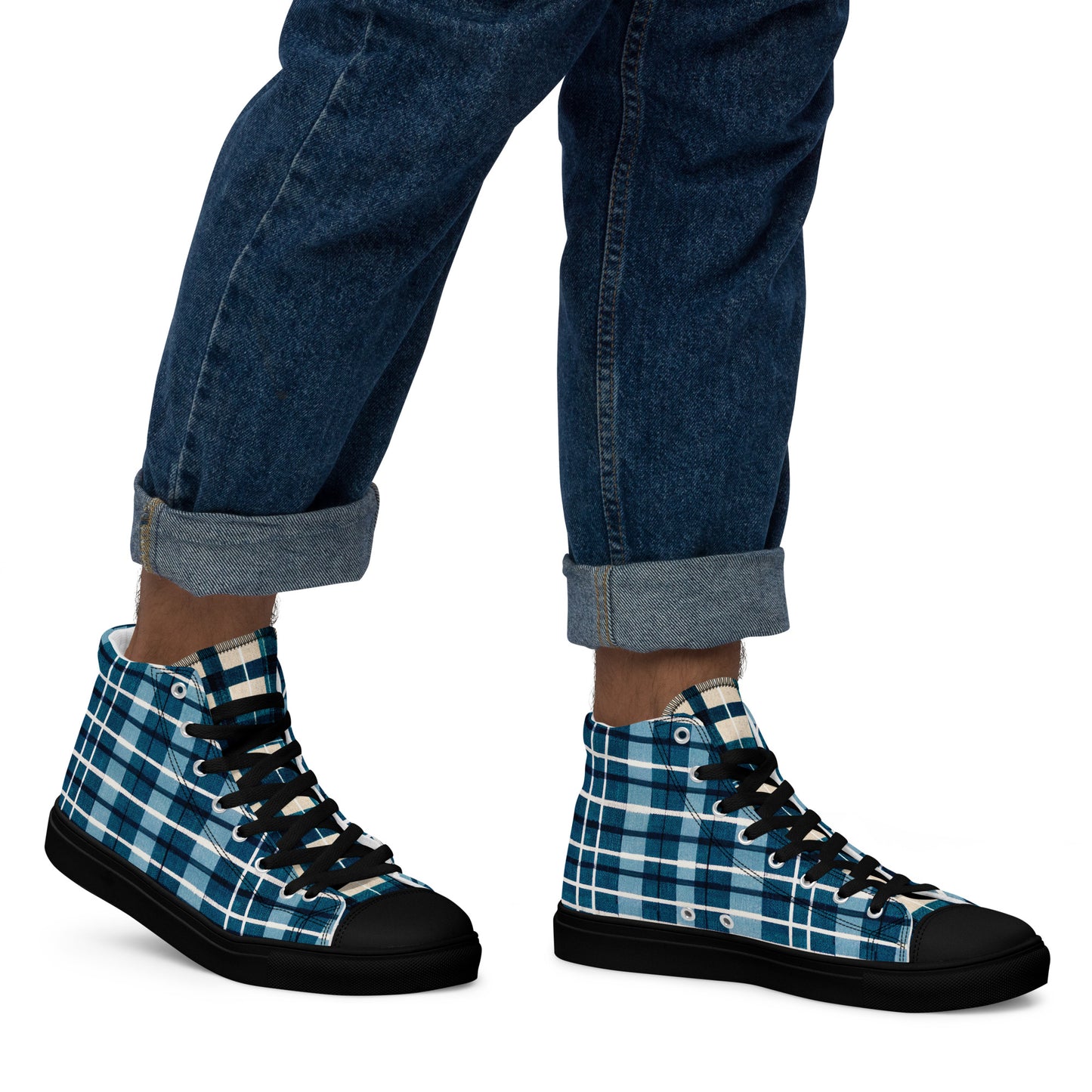 Scotsman’s Skyward Plaid Men’s high top canvas shoes