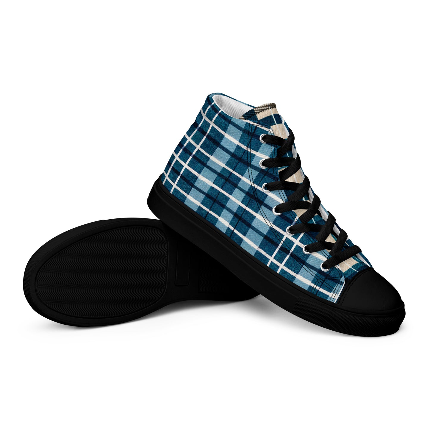 Scotsman’s Skyward Plaid Men’s high top canvas shoes