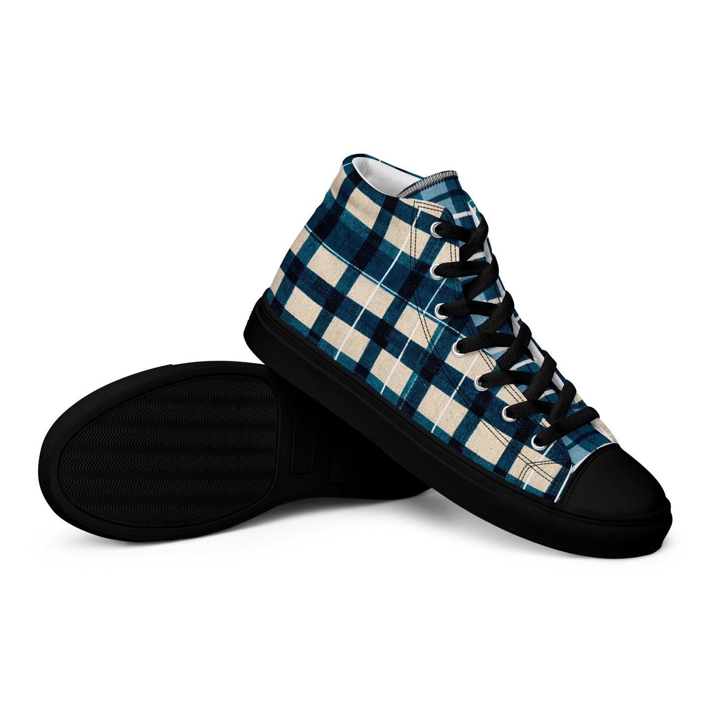 Frosty Glen Plaid Men’s high top canvas shoes