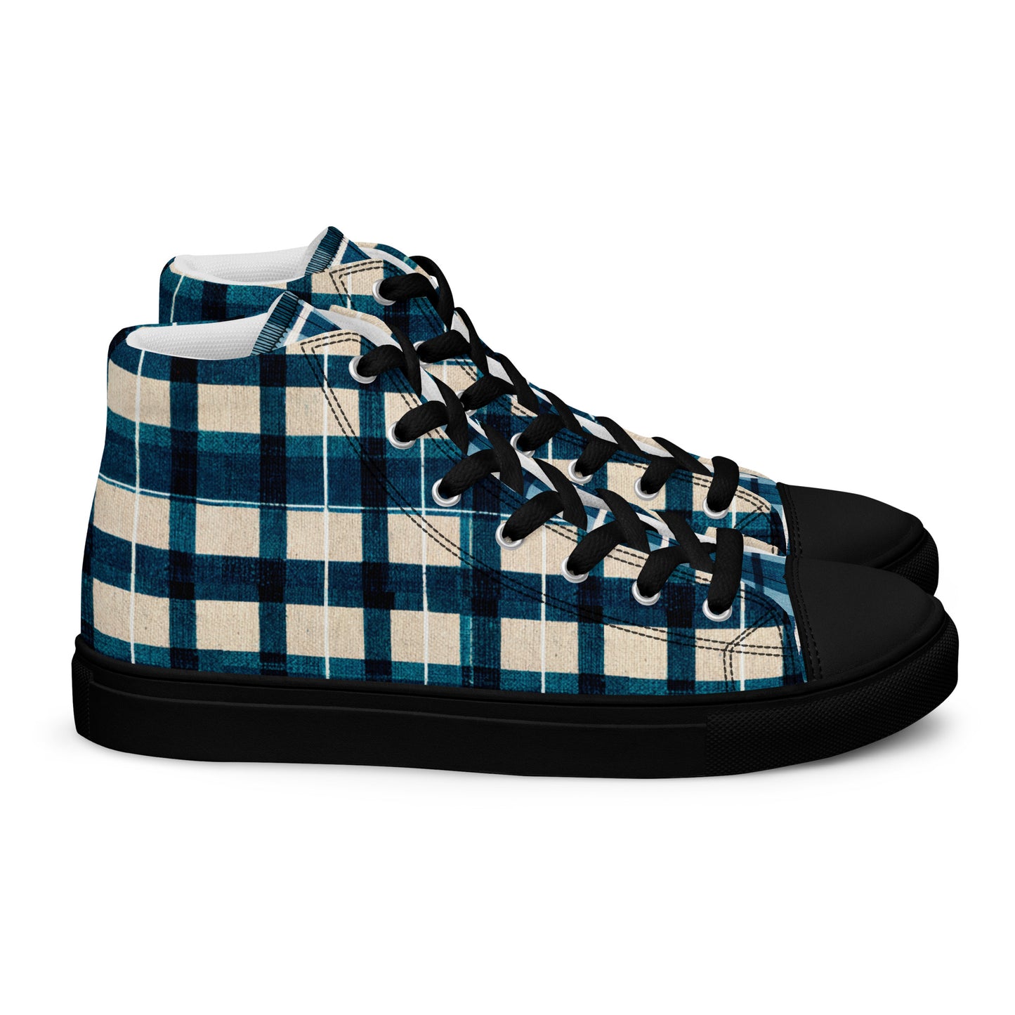 Frosty Glen Plaid Men’s high top canvas shoes