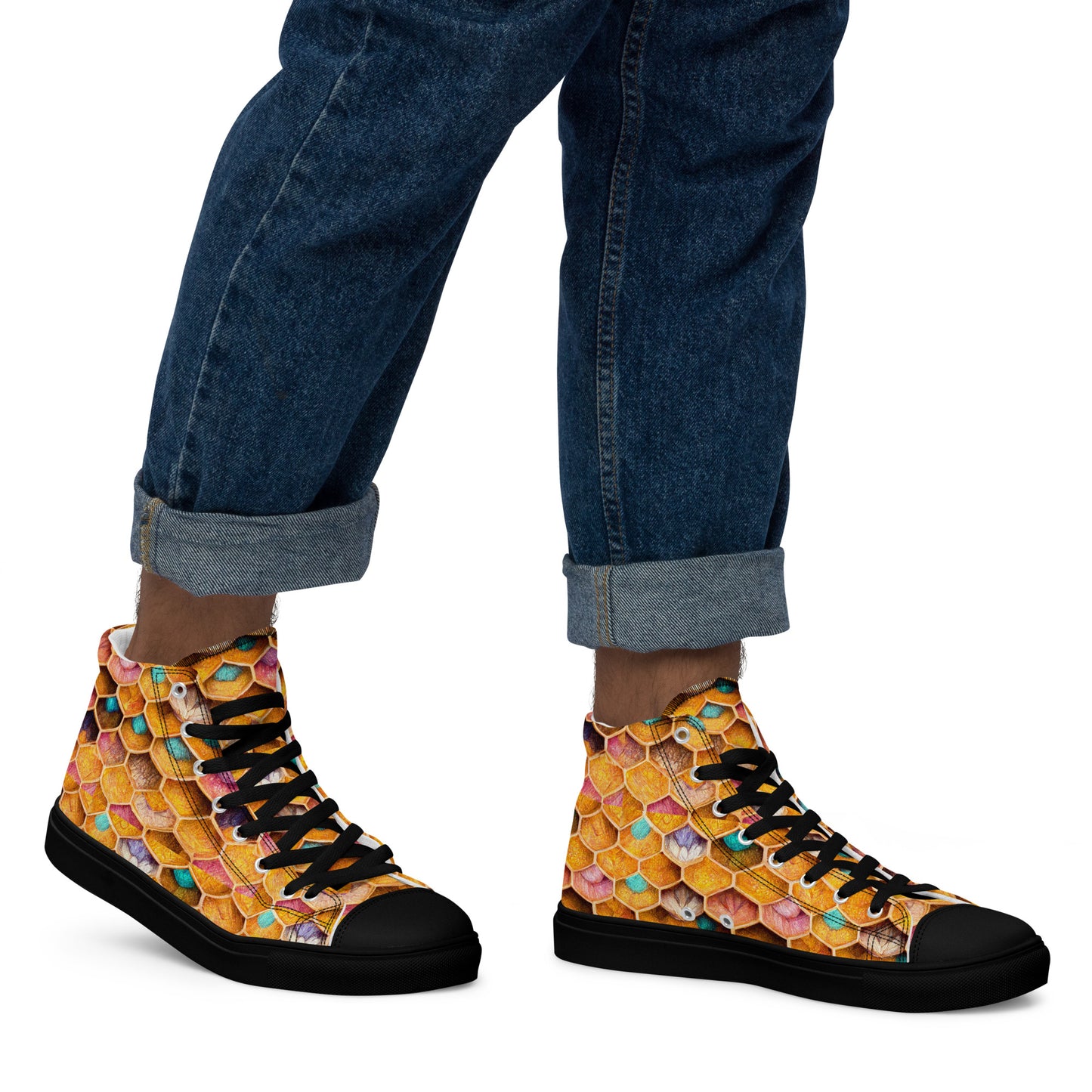 Buzzing With Color Men’s high top canvas shoes