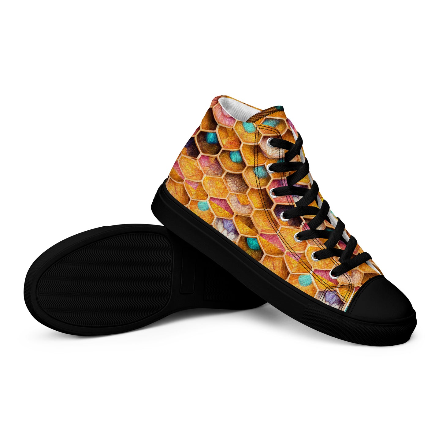 Buzzing With Color Men’s high top canvas shoes