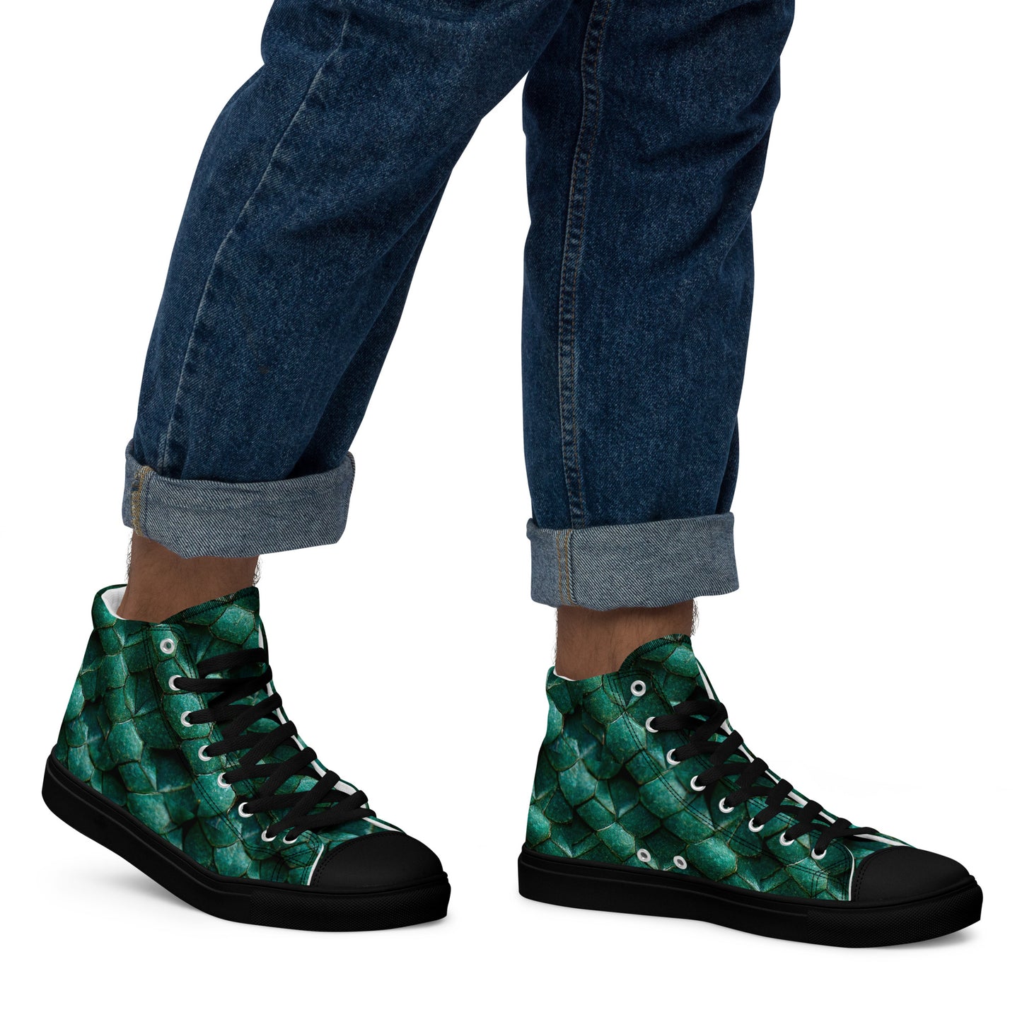 Emeralda the Great Forest Dragon Men’s high top canvas shoes