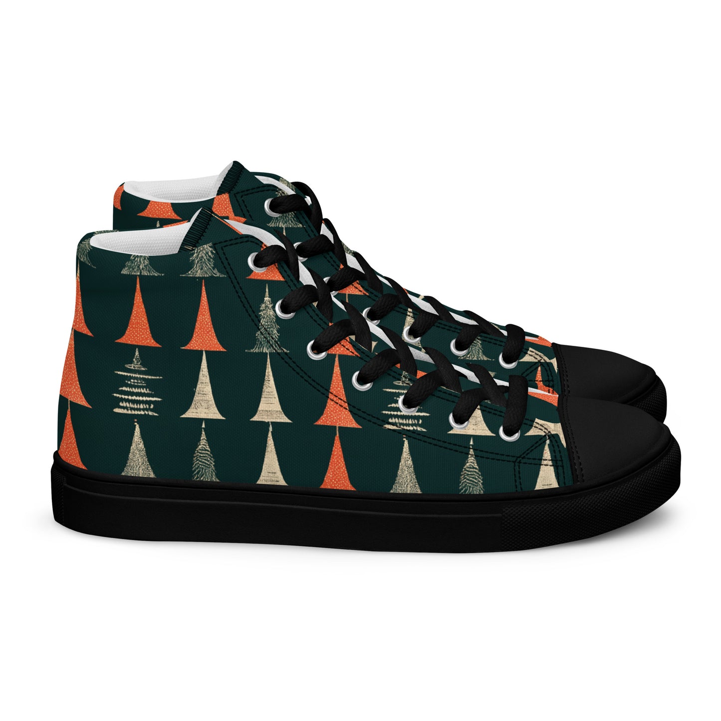 Holiday Tree Symphony Men’s high top canvas shoes