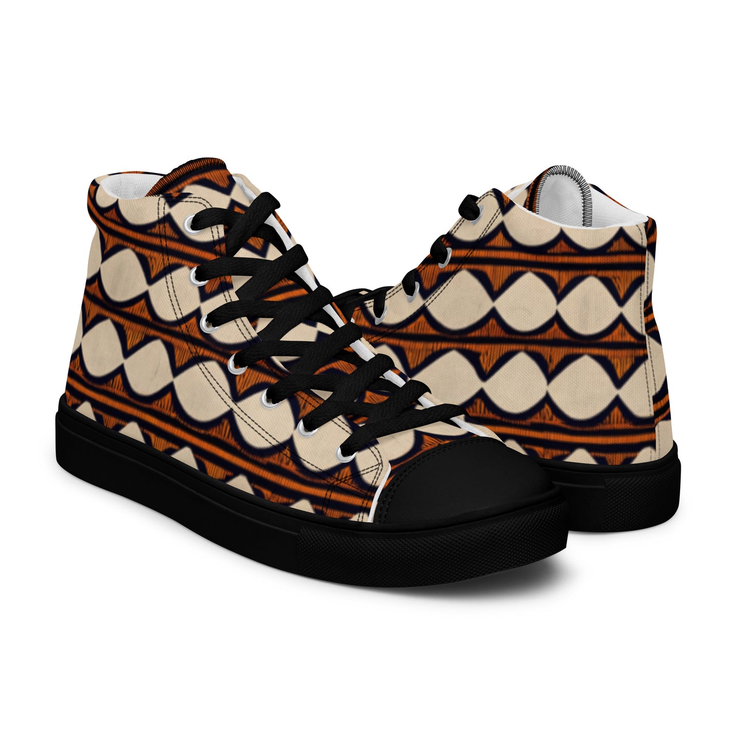 Kilimanjaro Creamsicle Men’s high top canvas shoes