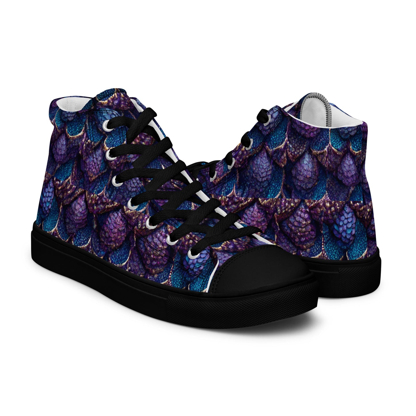 Luminosa, the Radiant Amethyst Drakon Men’s high top canvas shoes