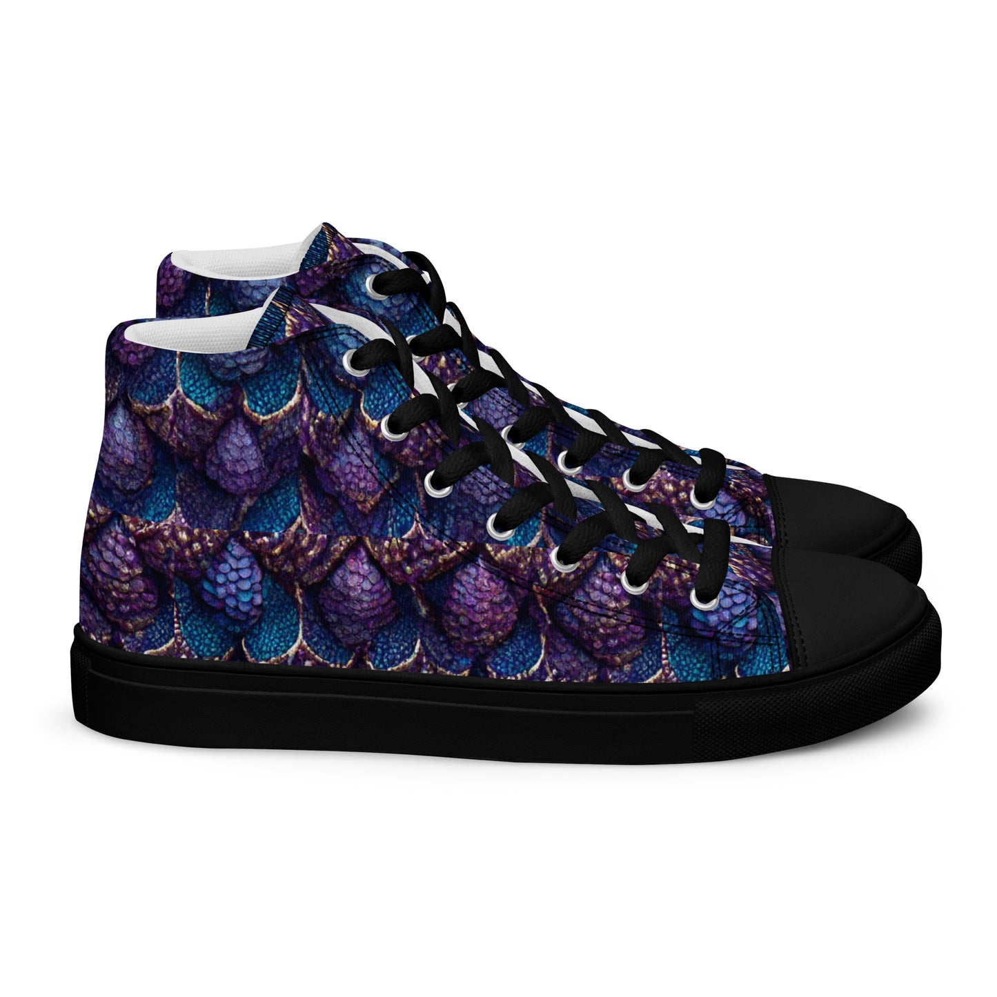 Luminosa, the Radiant Amethyst Drakon Men’s high top canvas shoes