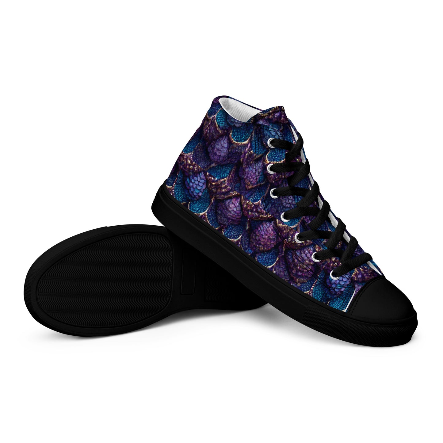 Luminosa, the Radiant Amethyst Drakon Men’s high top canvas shoes