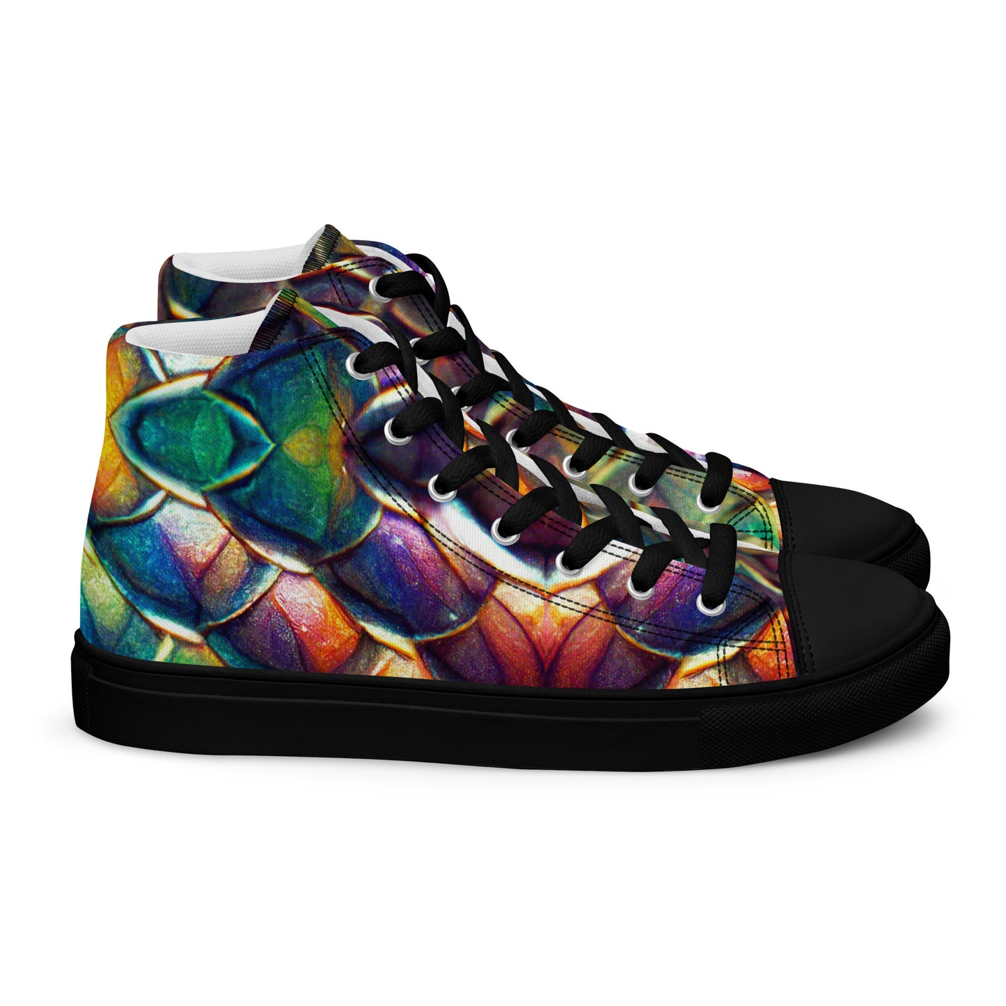 Margonithia, the Glittering Rainbow Sovereign Men’s high top canvas shoes