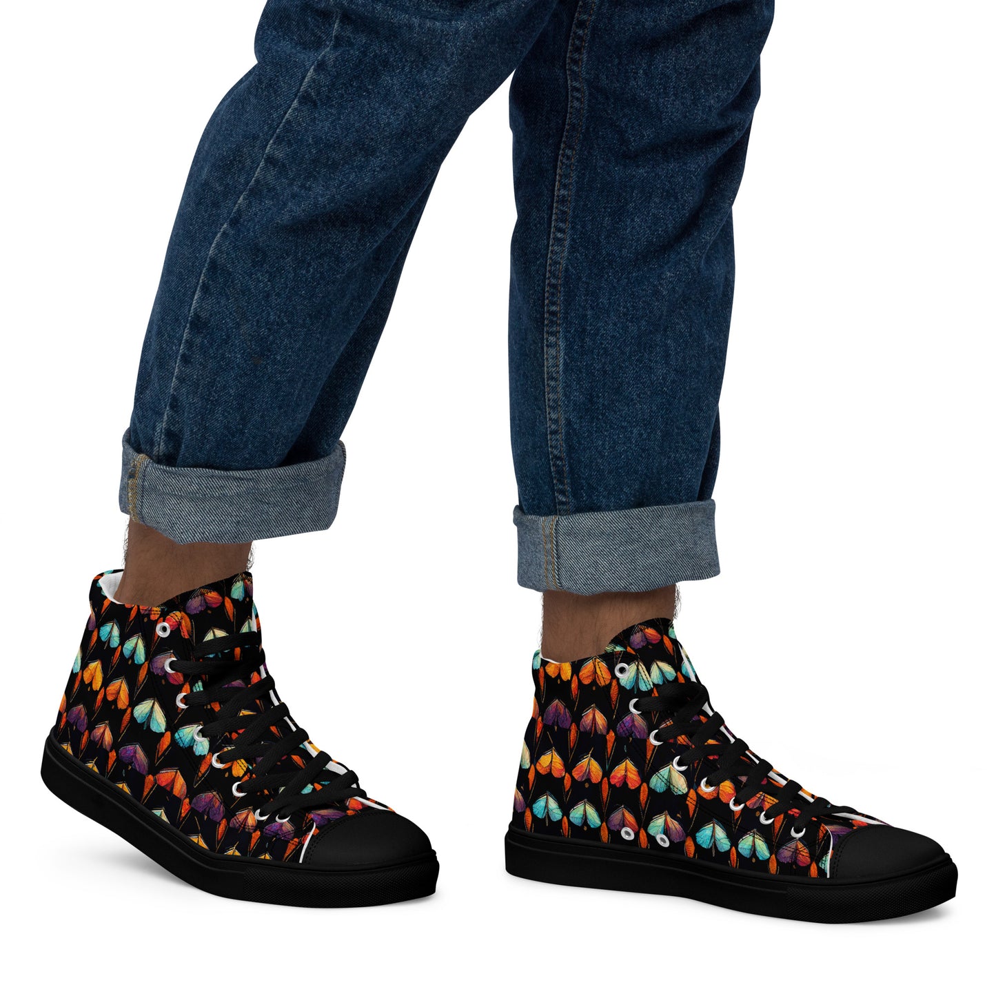 Quilted Wings Men’s high top canvas shoes