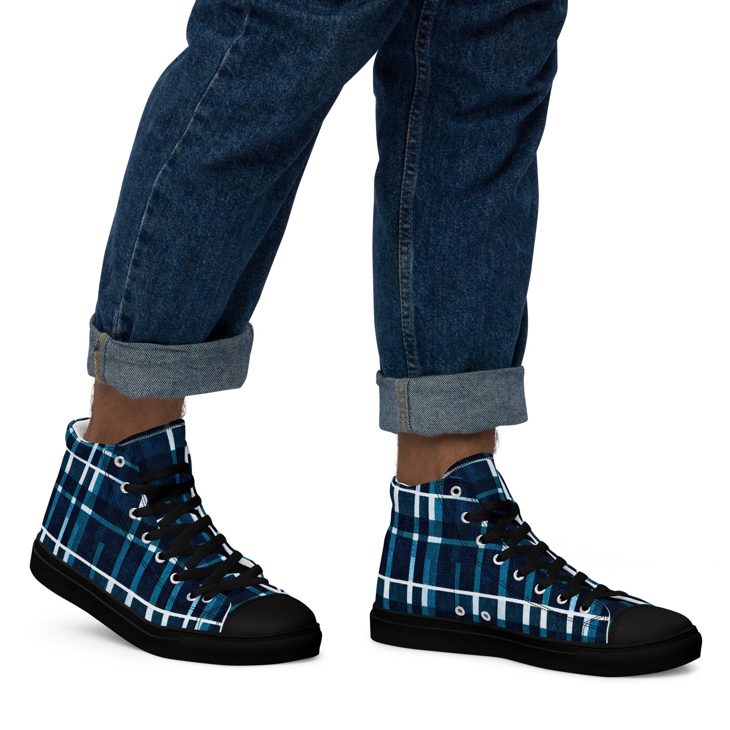 Royal Blue Scottish Heritage Men’s high top canvas shoes