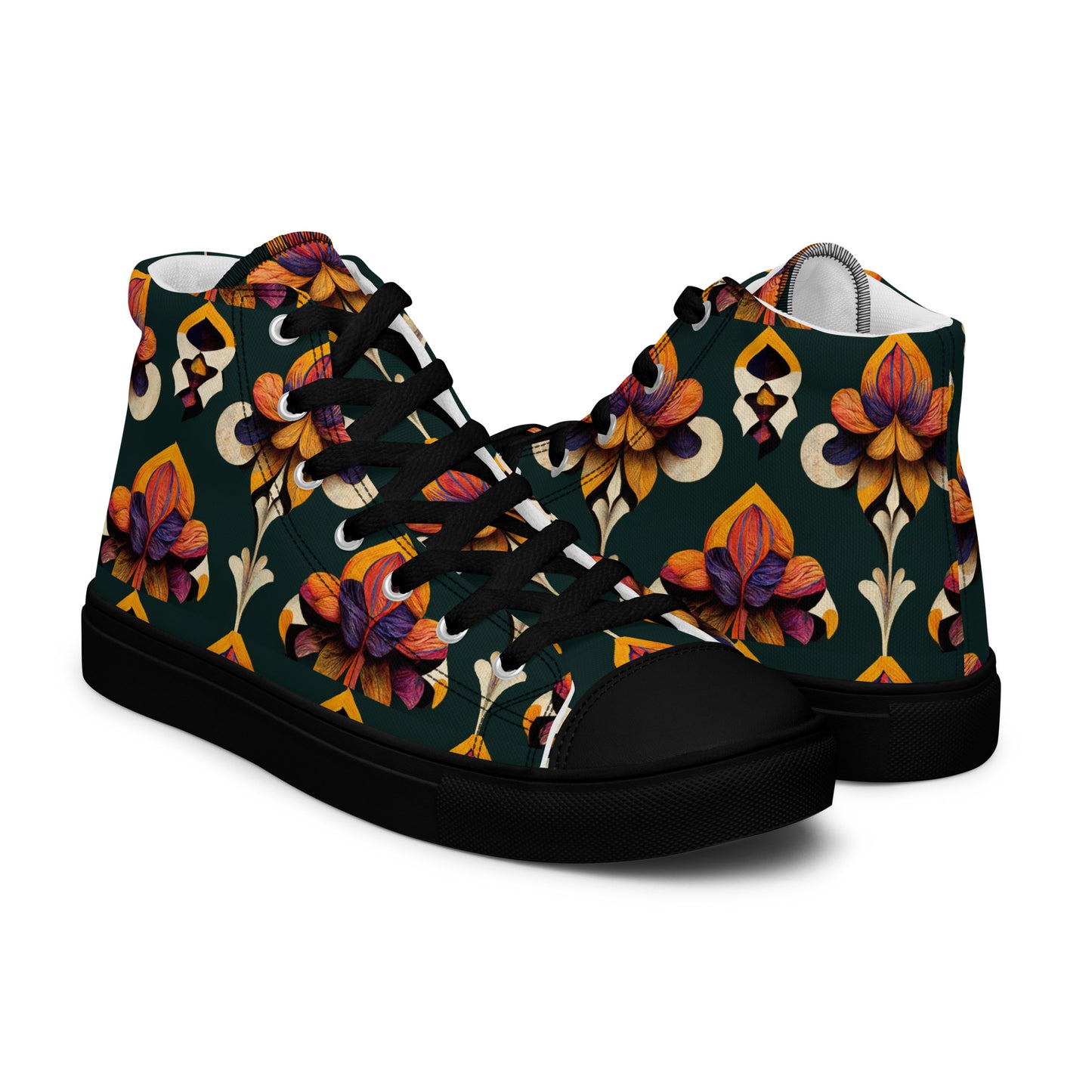 Taza’s Radiant Petals Men’s high top canvas shoes