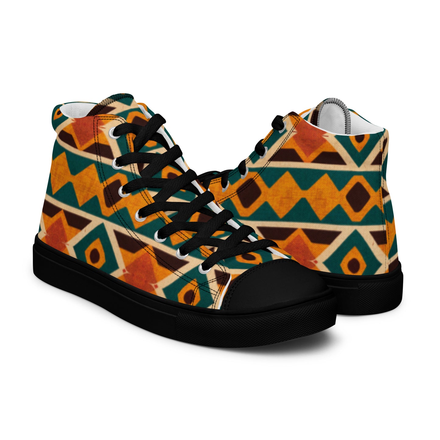 Tropical Diamond Tango Men’s high top canvas shoes