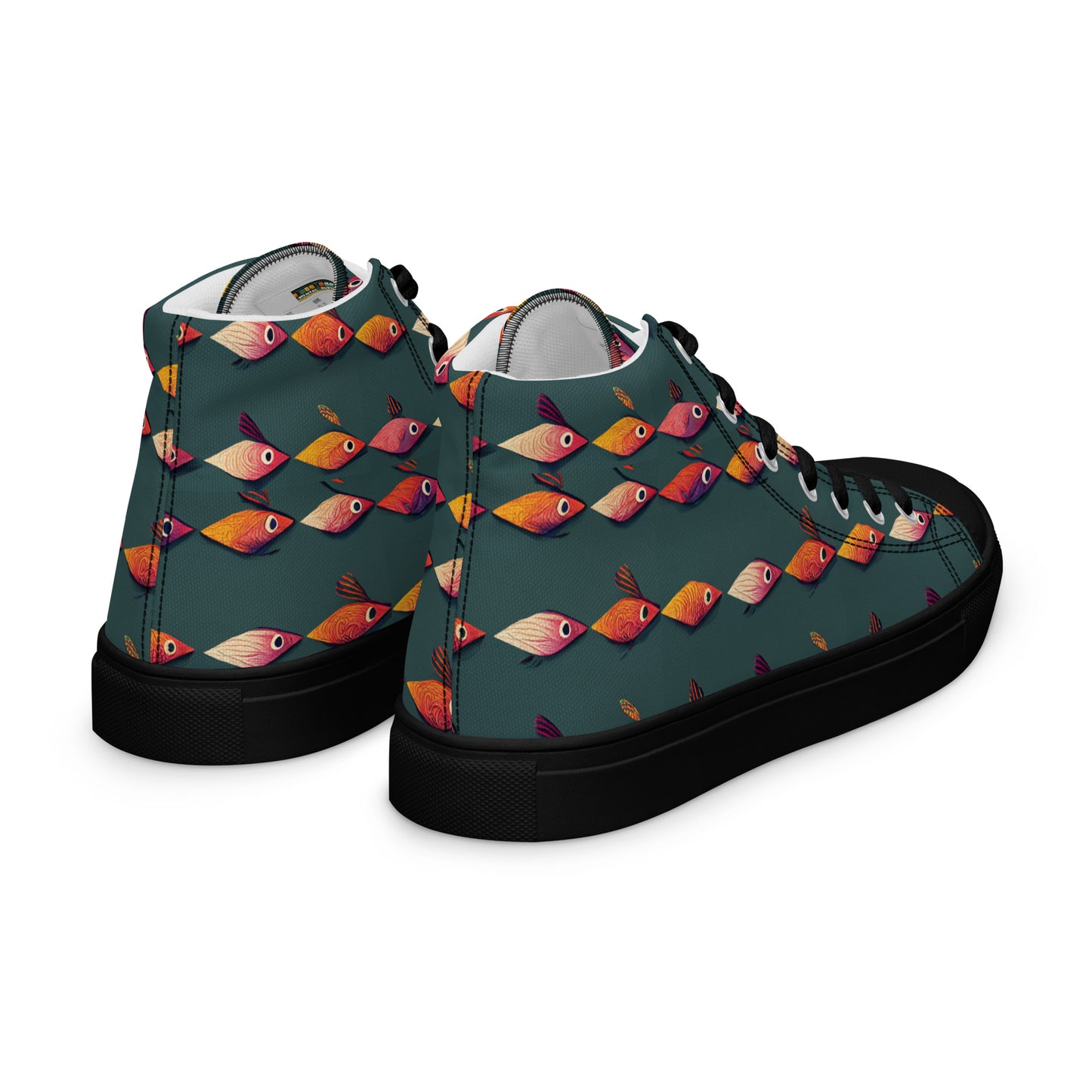 Brilliant Fish Brigade Men’s high top canvas shoes