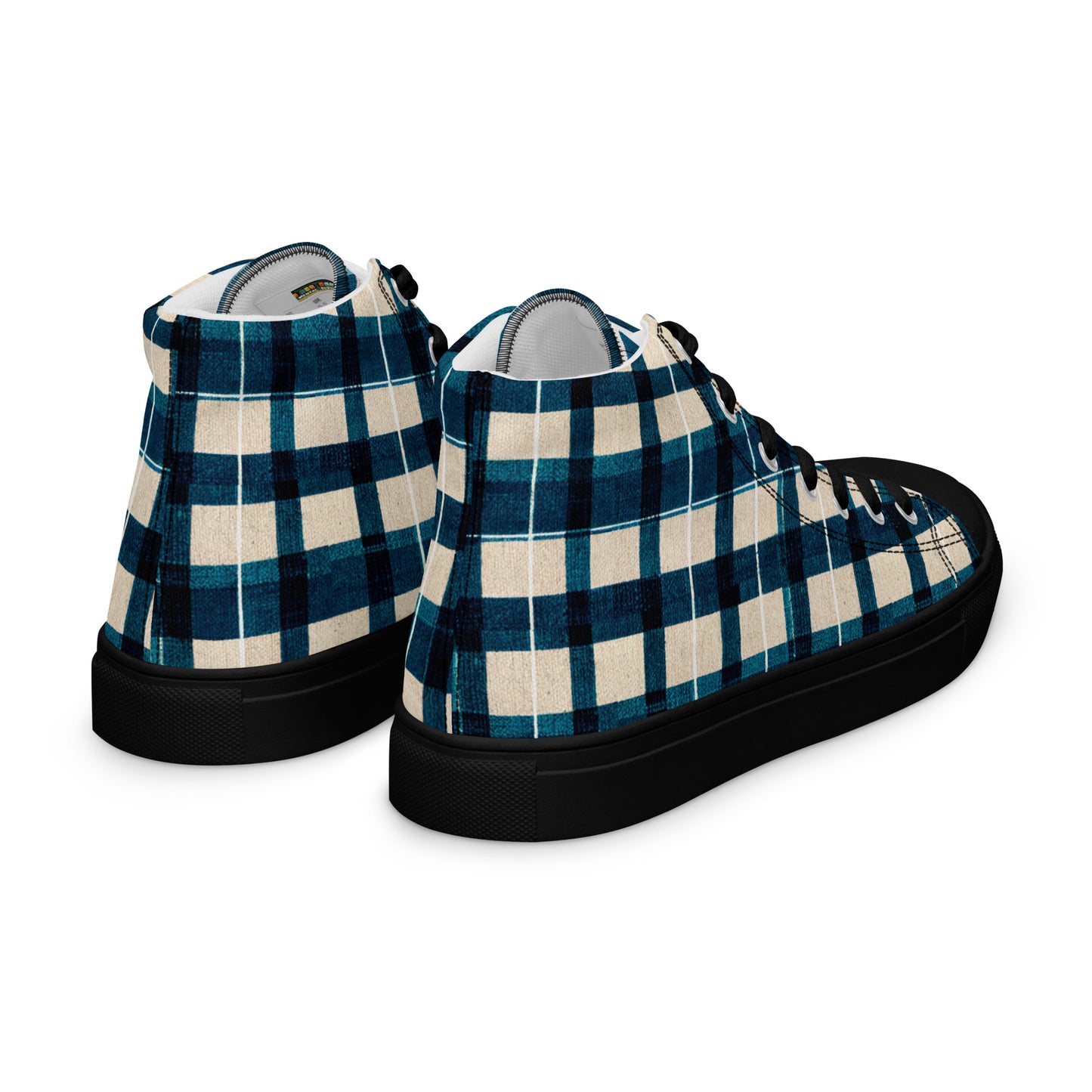 Frosty Glen Plaid Men’s high top canvas shoes