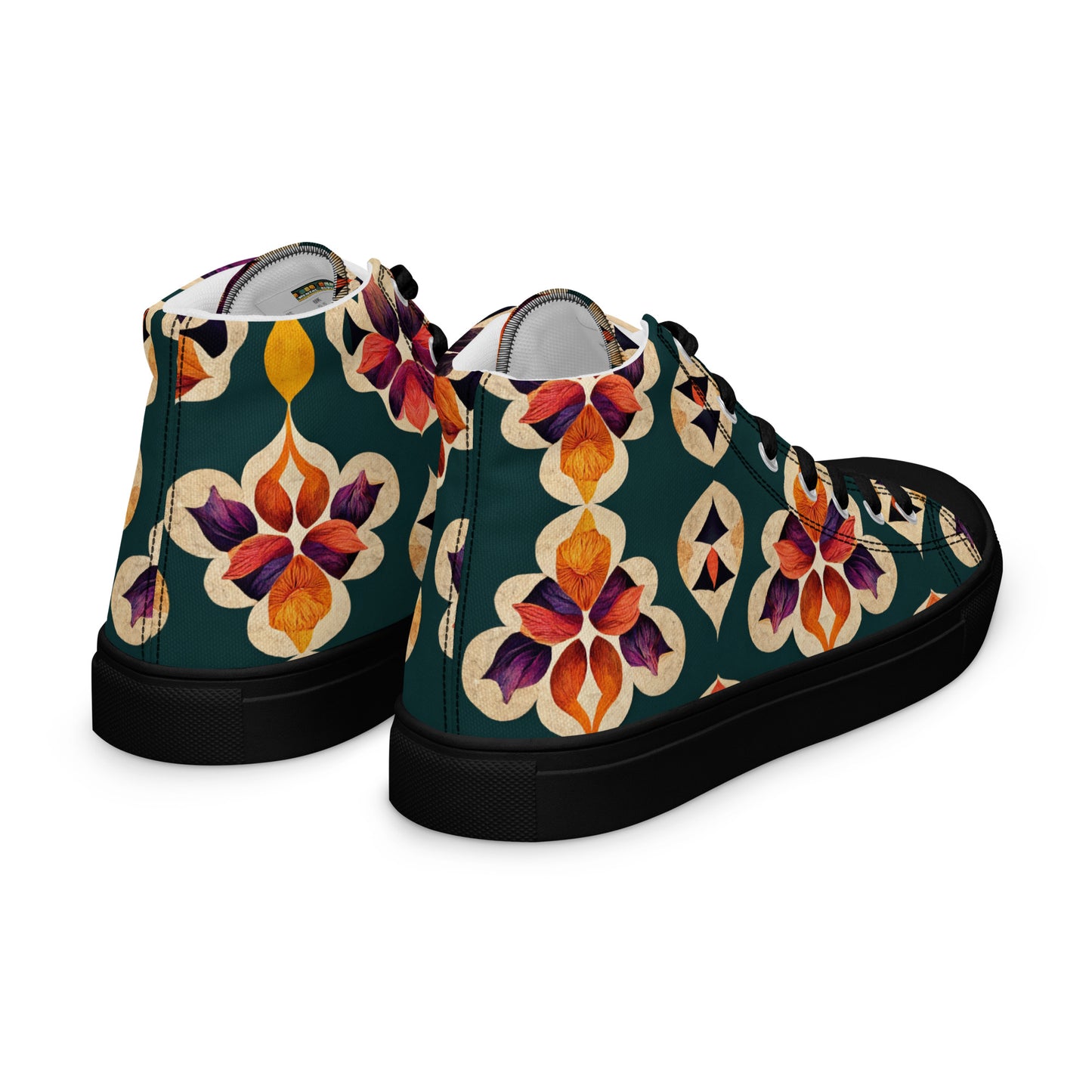 Ifrane’s Rainbow Blossoms Men’s high top canvas shoes