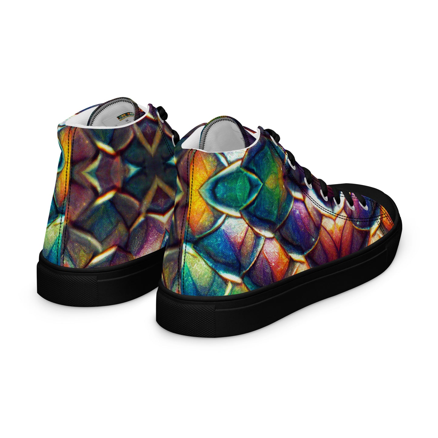 Margonithia, the Glittering Rainbow Sovereign Men’s high top canvas shoes