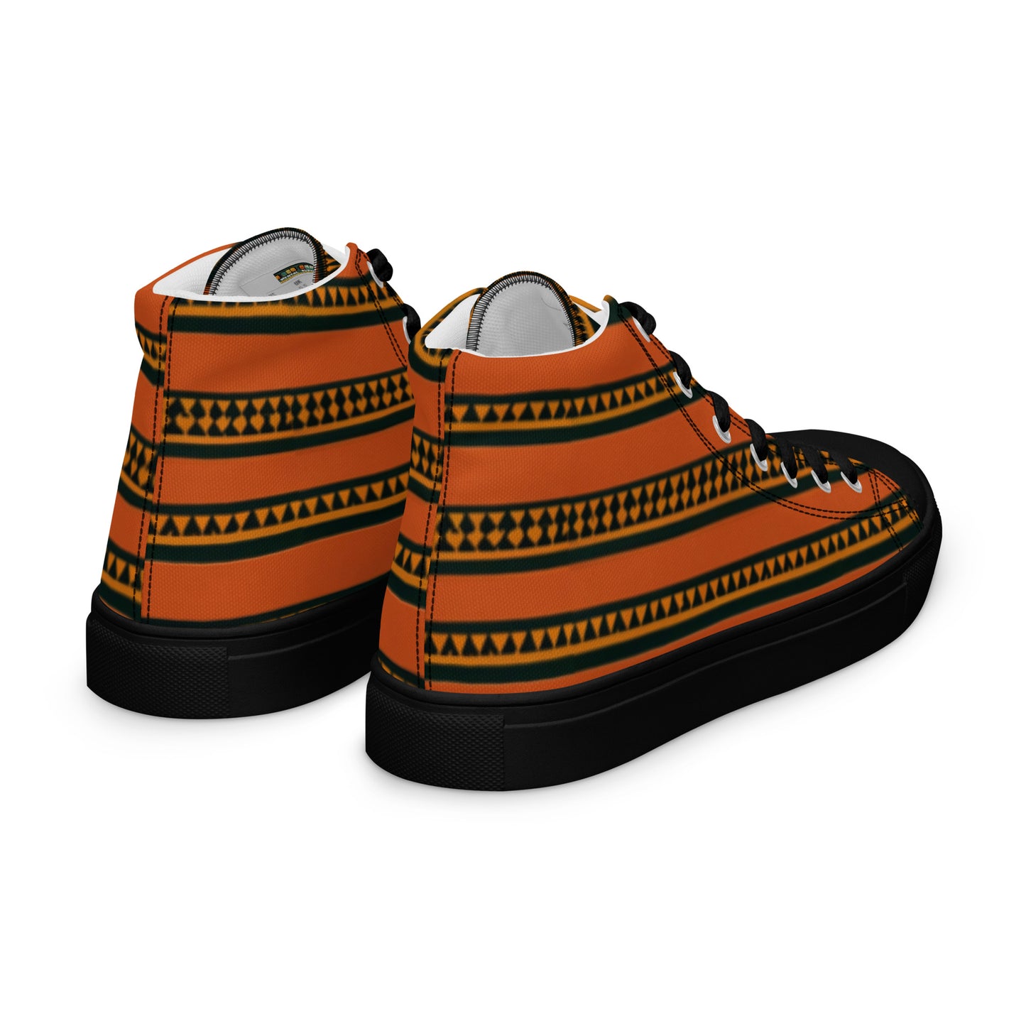 Timbuktu Tangerine Tapestry Men’s high top canvas shoes