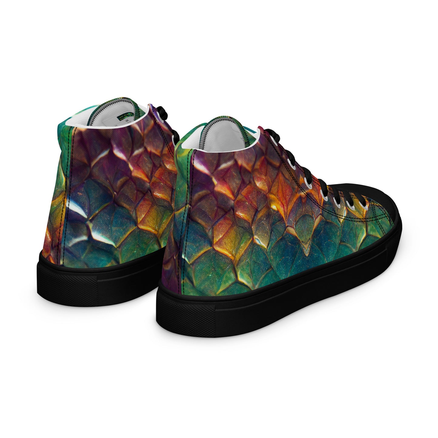 Prismijimmy, the Rainbow Guardian Dragon Men’s high top canvas shoes