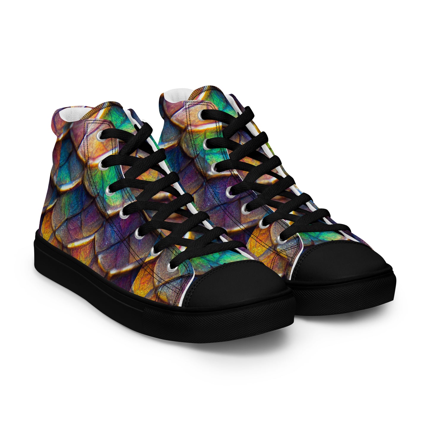 Joannesong, the Prismatic Wilderness Muse Men’s high top canvas shoes