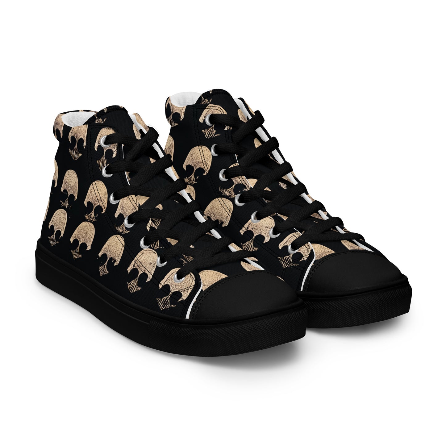 Skulls Grid Men’s high top canvas shoes