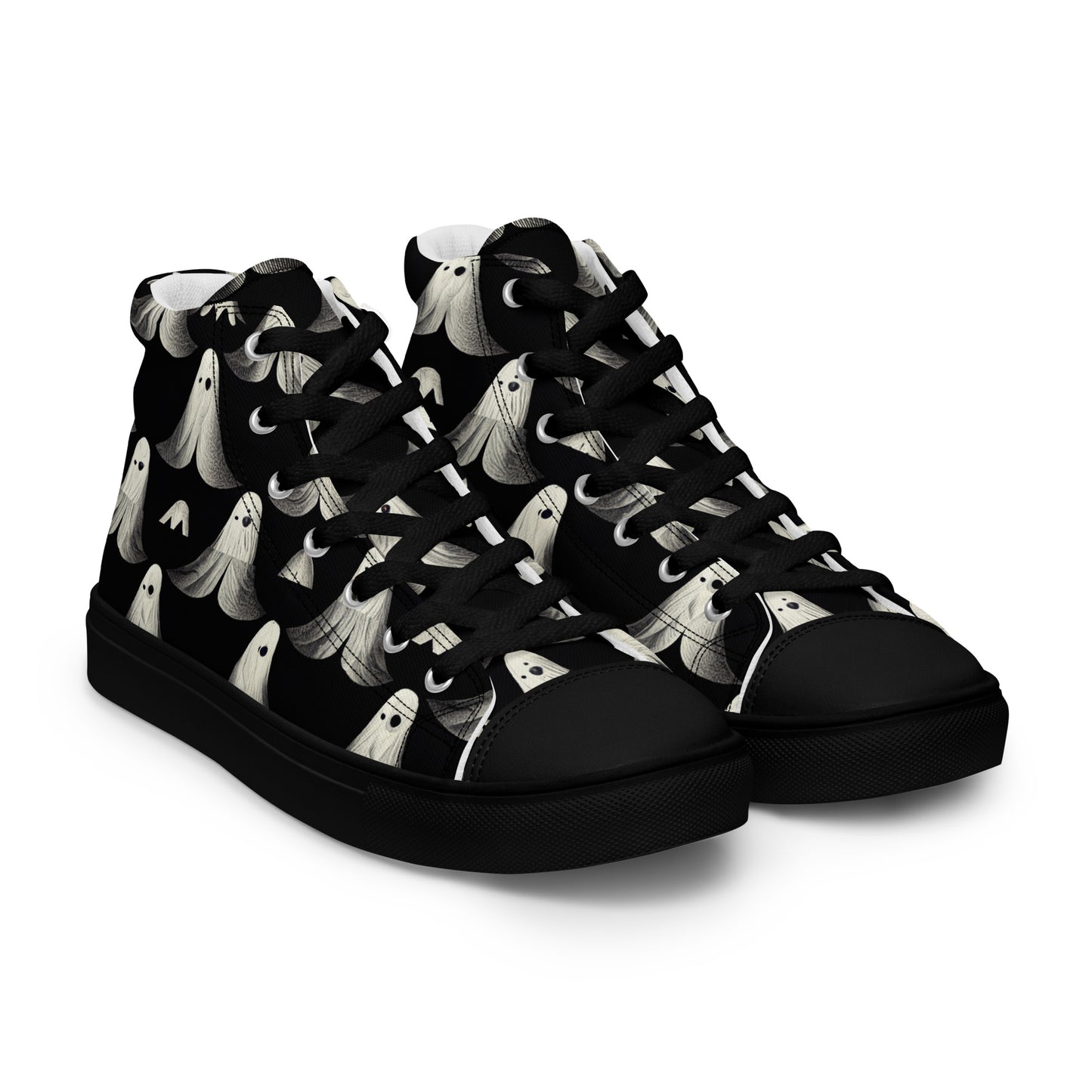 Ghostly Illusions Men’s high top canvas shoes