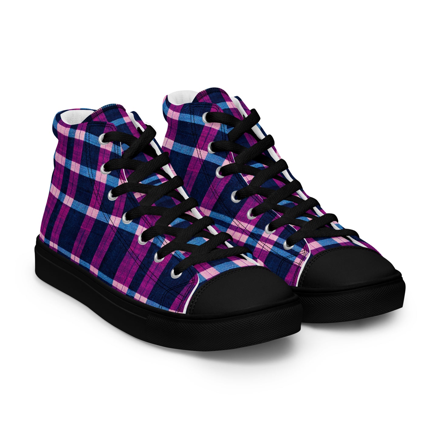 Royal Highlander Plaid Men’s high top canvas shoes