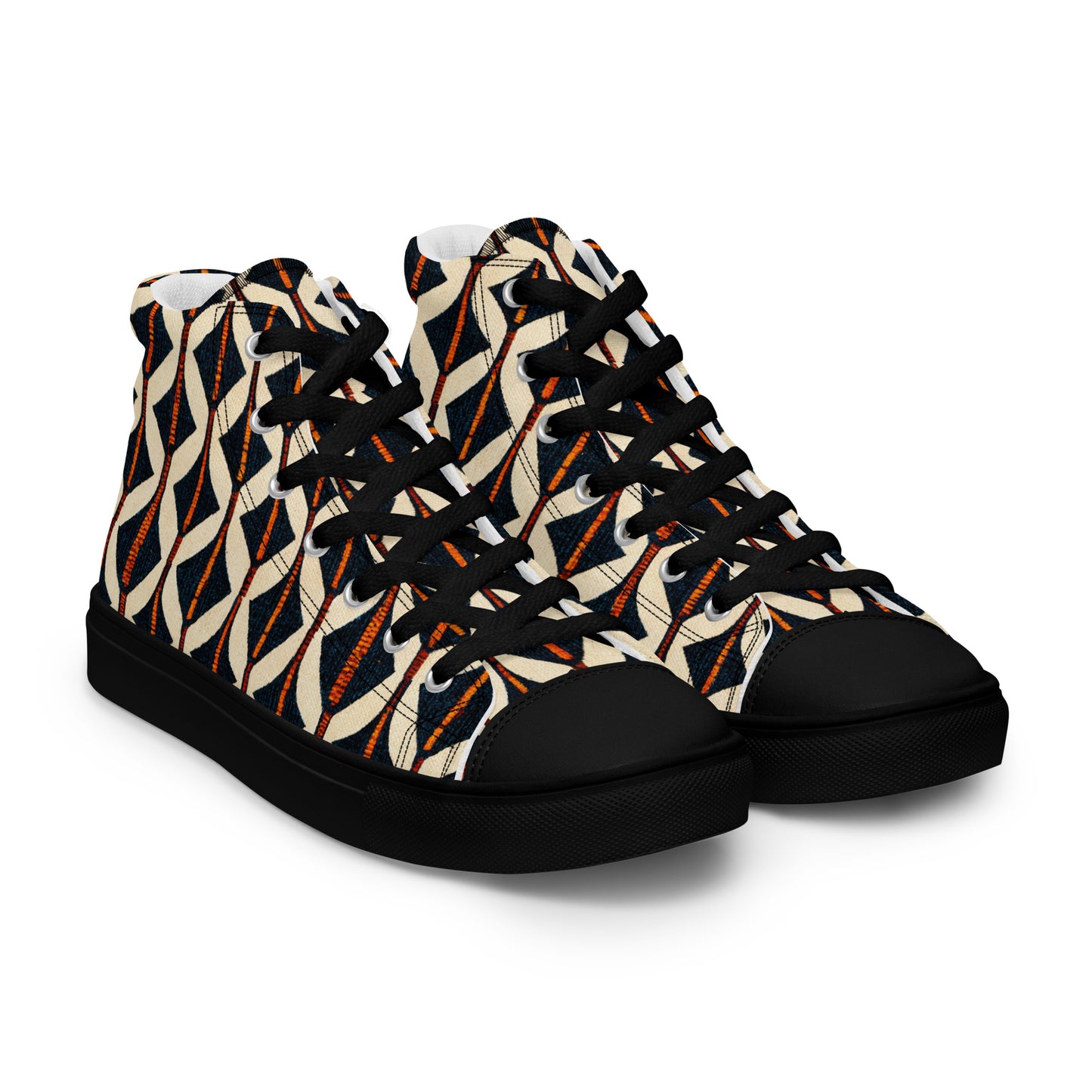 Tribal Tones in Harmony Men’s high top canvas shoes