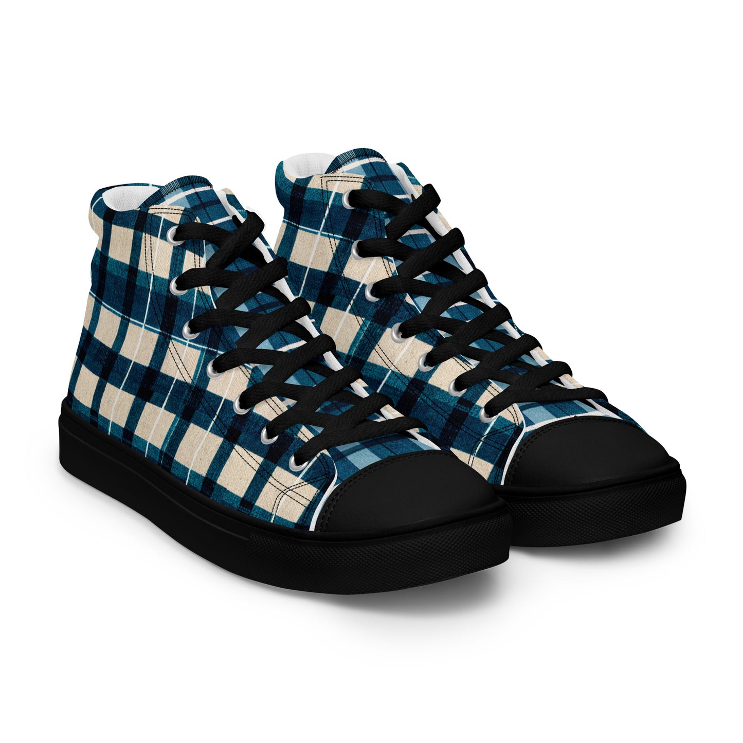 Frosty Glen Plaid Men’s high top canvas shoes