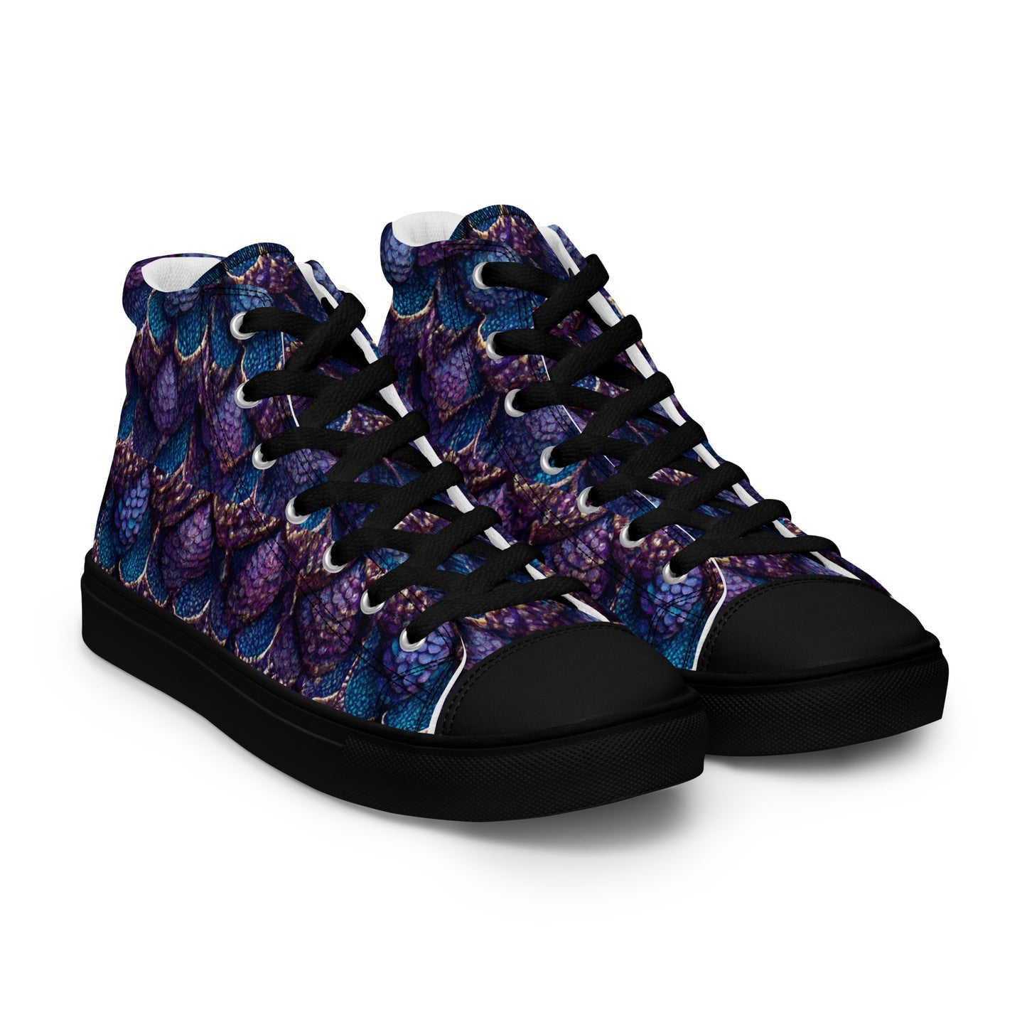 Luminosa, the Radiant Amethyst Drakon Men’s high top canvas shoes