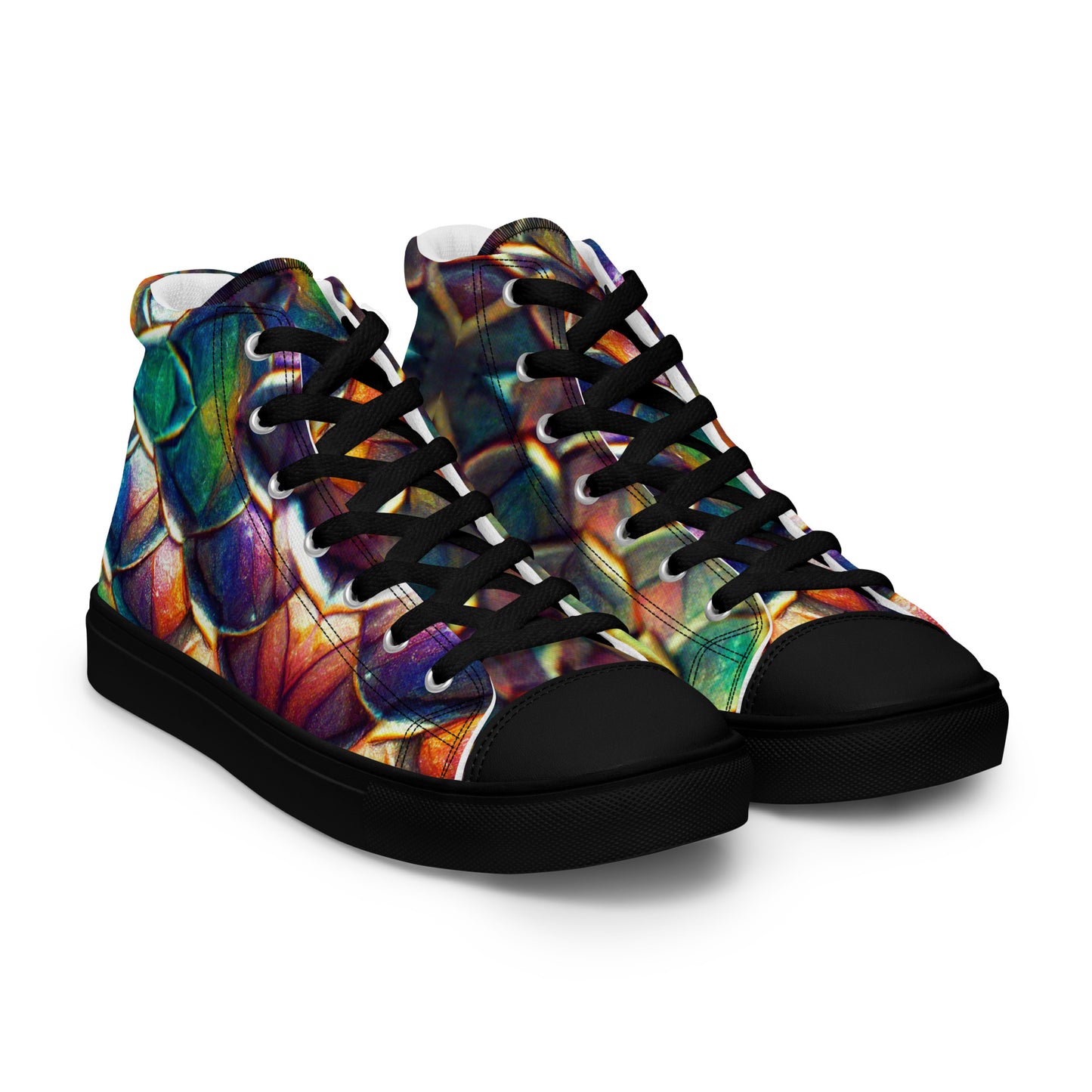 Margonithia, the Glittering Rainbow Sovereign Men’s high top canvas shoes