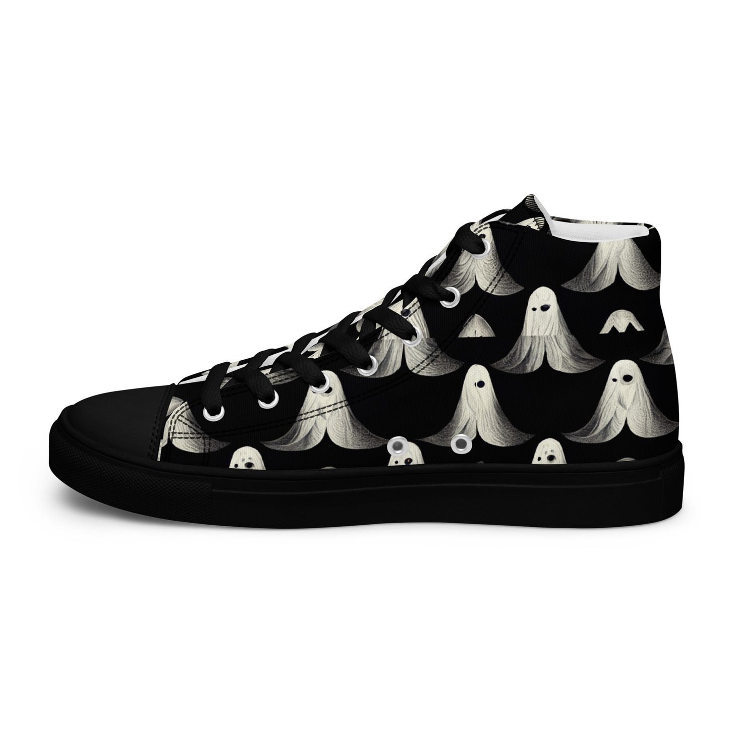 Ghostly Illusions Men’s high top canvas shoes