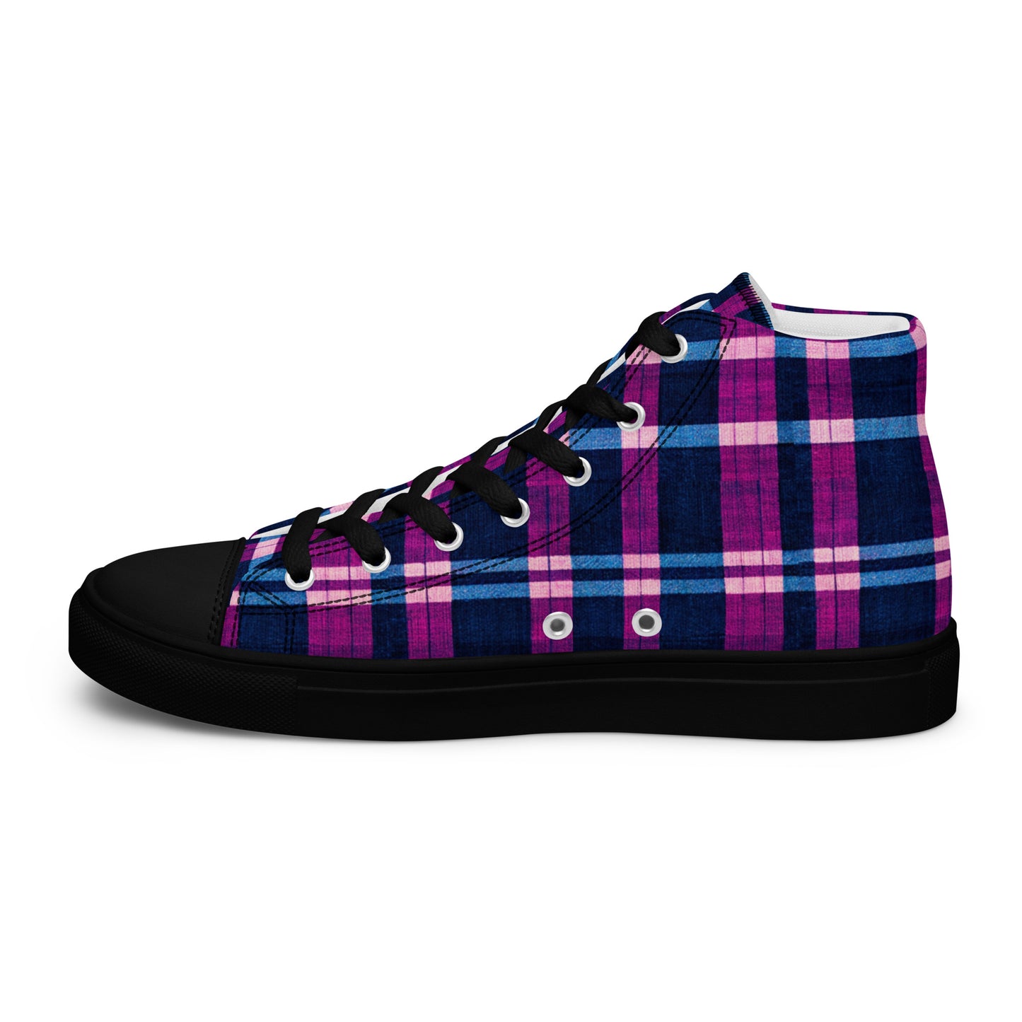 Royal Highlander Plaid Men’s high top canvas shoes